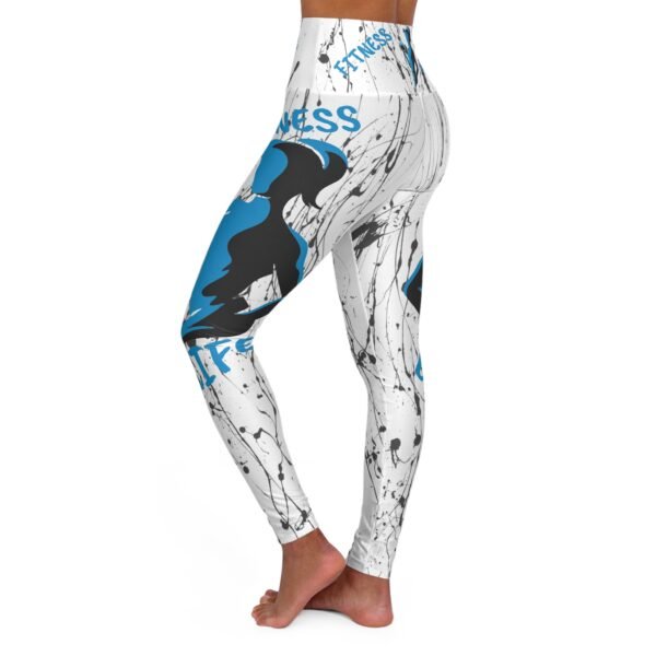 Blue Fitness Life High Waisted Yoga Leggings - Image 3