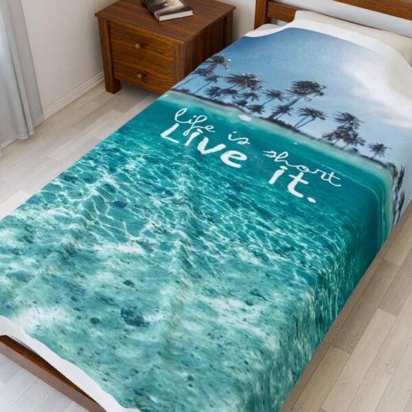 Life is Short Velveteen Plush Blanket - Image 11