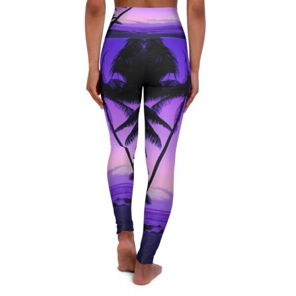 Palm Tree High Waisted Yoga Leggings - Image 2