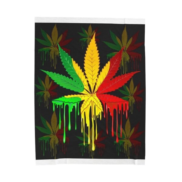 Rasta Leaf Velveteen Plush Blanket - Image 9