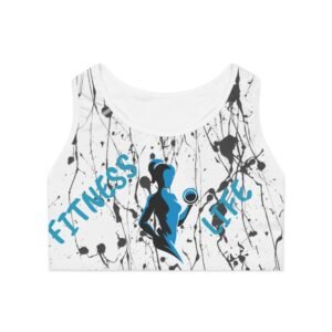 Blue of Sports Bra (AOP)