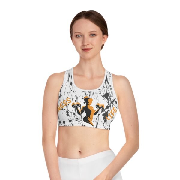 Yellow Sports Bra (AOP) - Image 3
