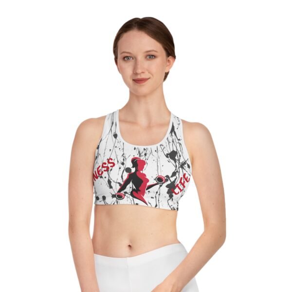 Red Sports Bra (AOP) - Image 3
