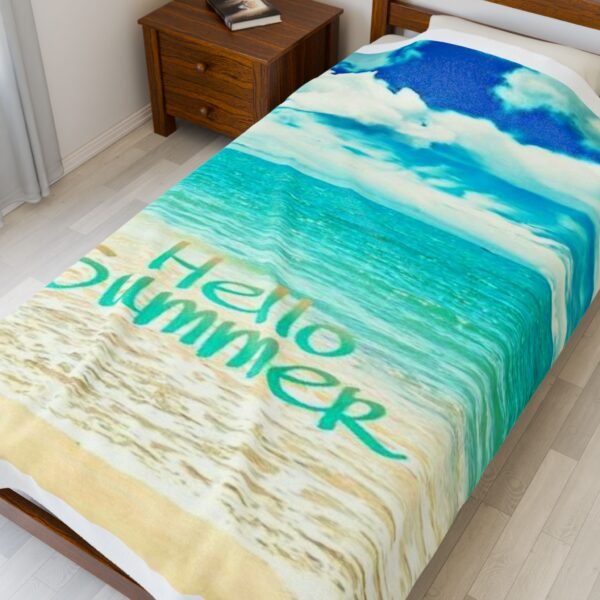 Hello Beach Velveteen Plush Blanket - Image 11
