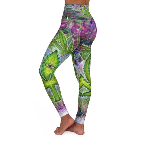 Trippy Weed High Waisted Yoga Leggings - Image 3