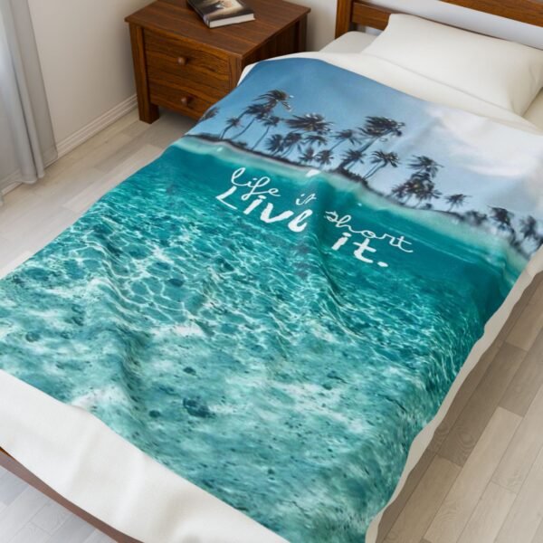 Life is Short Velveteen Plush Blanket - Image 7