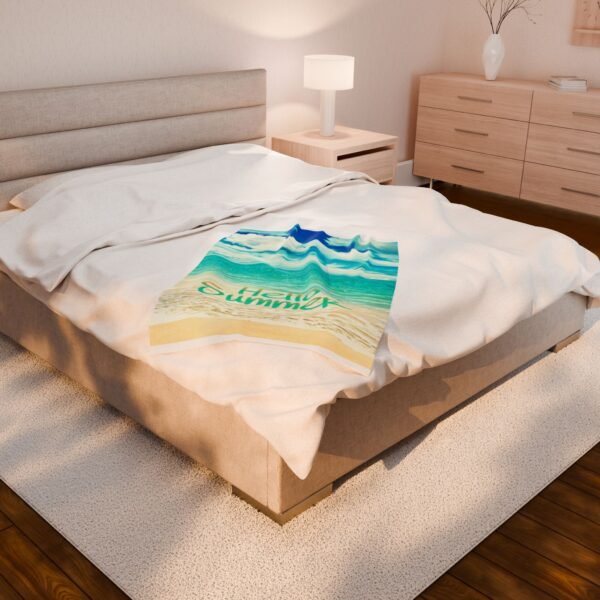 Hello Beach Velveteen Plush Blanket - Image 4