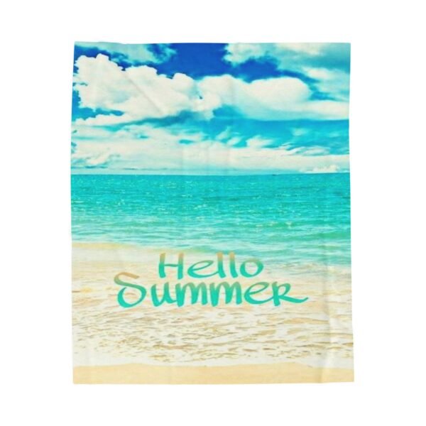 Hello Beach Velveteen Plush Blanket - Image 5