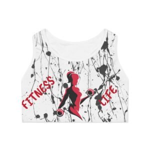 Red Sports Bra (AOP)