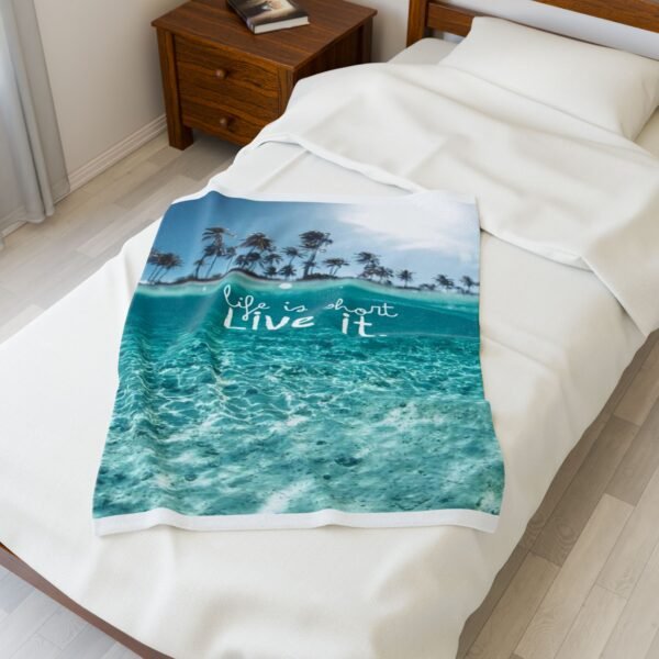 Life is Short Velveteen Plush Blanket - Image 3