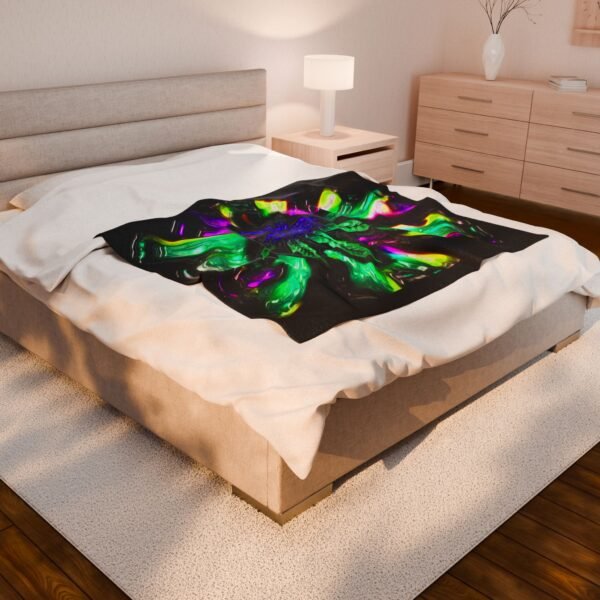 Trippy Weed Velveteen Plush Blanket - Image 8