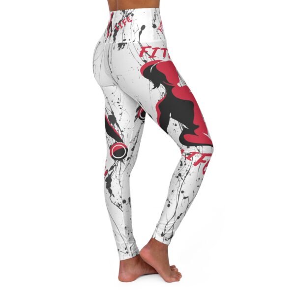Red Fitness Life High Waisted Yoga Leggings - Image 4