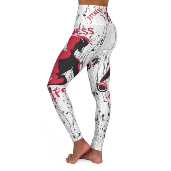 Red Fitness Life High Waisted Yoga Leggings - Image 3