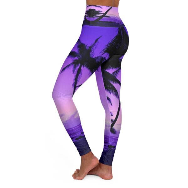 Palm Tree High Waisted Yoga Leggings - Image 3