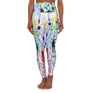 Abstract High Waisted Yoga Leggings