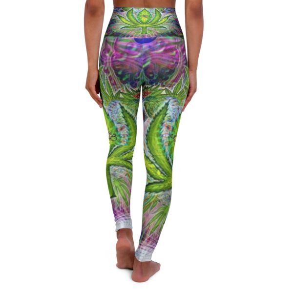 Trippy Weed High Waisted Yoga Leggings - Image 2