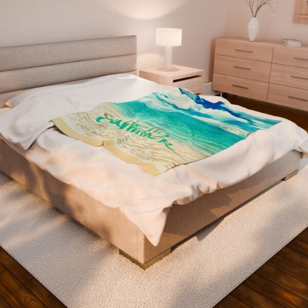 Hello Beach Velveteen Plush Blanket - Image 8