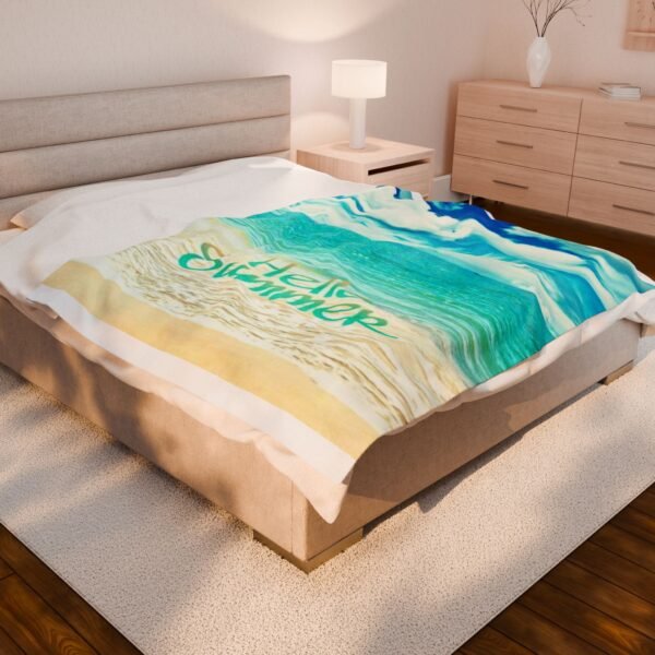 Hello Beach Velveteen Plush Blanket - Image 12