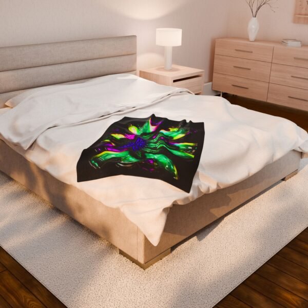 Trippy Weed Velveteen Plush Blanket - Image 4