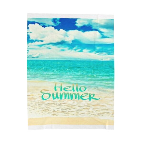 Hello Beach Velveteen Plush Blanket - Image 9