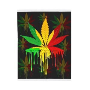 Rasta Leaf Velveteen Plush Blanket