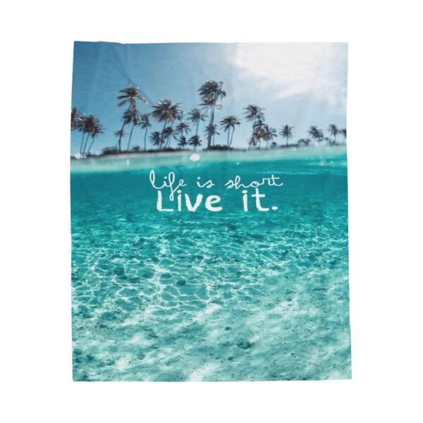 Life is Short Velveteen Plush Blanket - Image 5