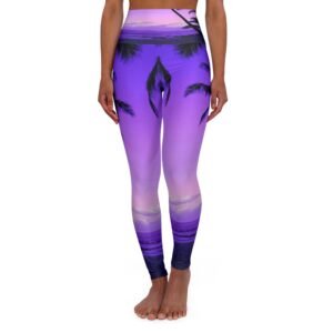 Palm Tree High Waisted Yoga Leggings