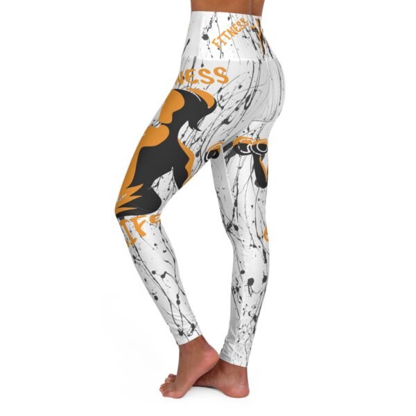 Gold Fitness Life High Waisted Yoga Leggings - Image 3